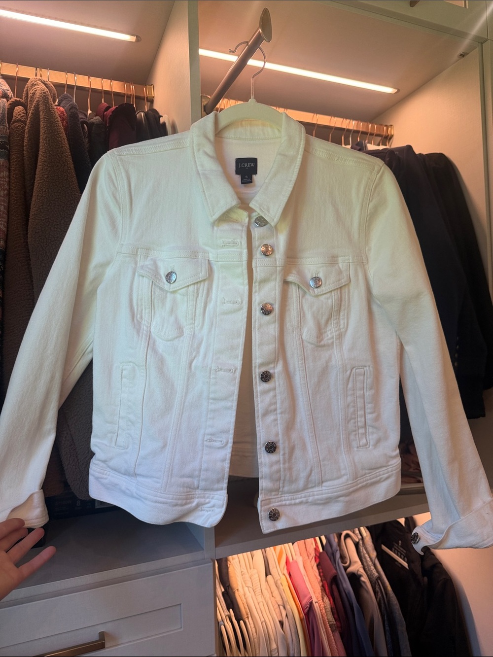 J.Crew White Denim Trucker Jacket Size Small